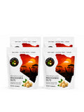 Four-pack of Elgon Nuts 1 lb roasted and salted macadamia nuts featuring Kenyan-inspired packaging.