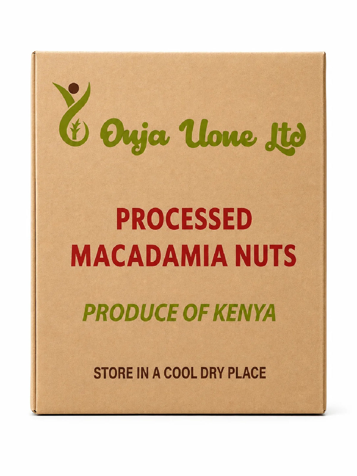 Elgon Nuts bulk macadamia nut packaging featuring a silver insulated bag and branded cardboard shipping box.